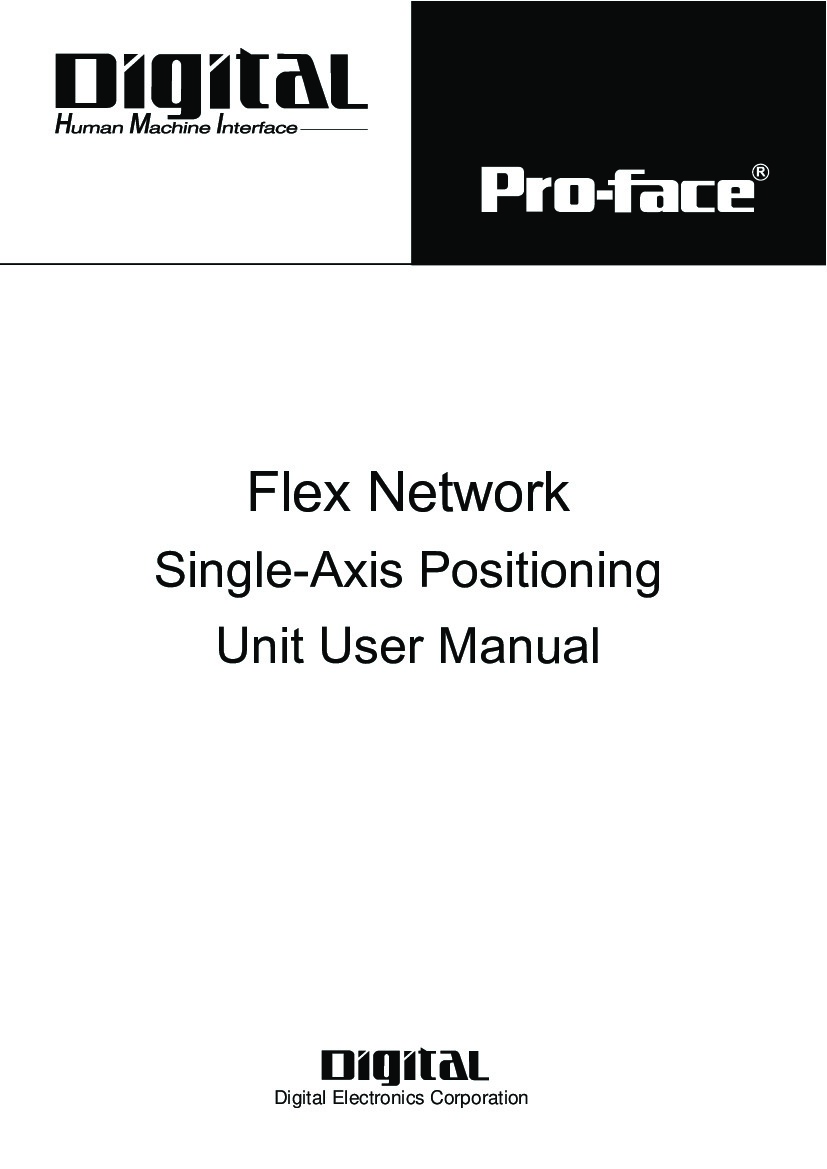 First Page Image of FN-PC10LD41 Single-Axis Positioning Unit User Manual.pdf